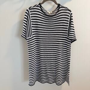 Eileen Fisher Organic Linen Stripe Pullover Top Size PS
